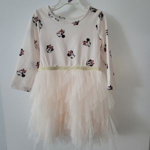 New Never Worn Disney Juniors Minnie Mouse Long Sleeve Tuile Dress